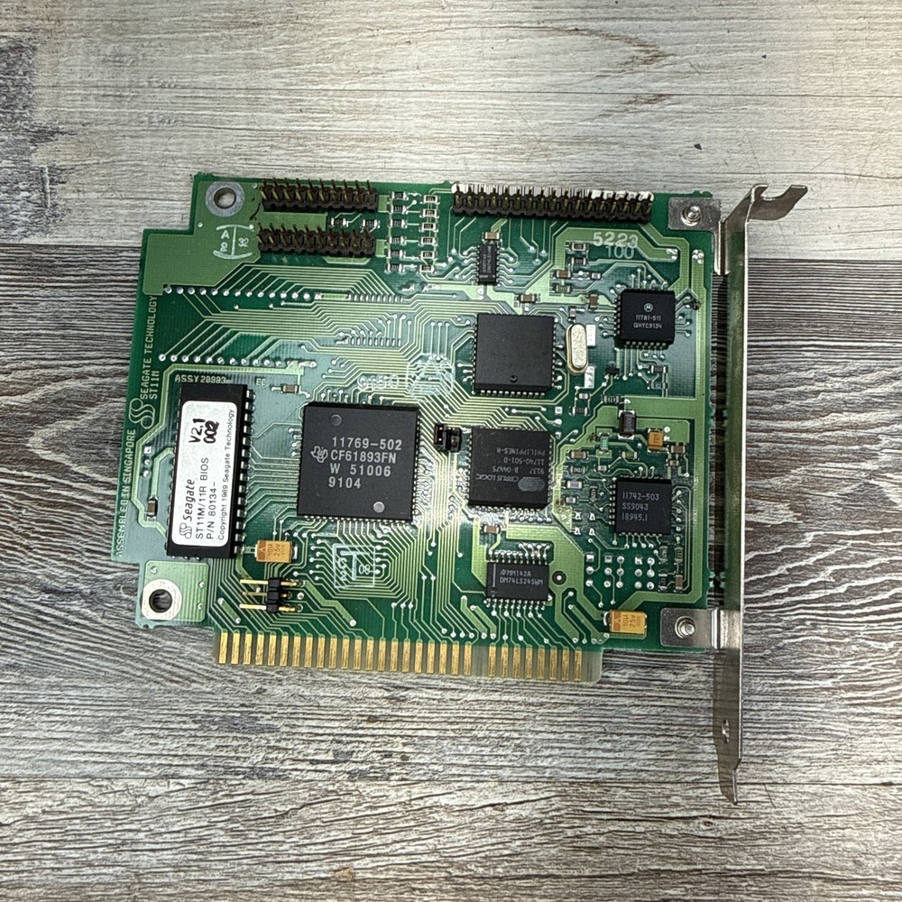 Vintage 1989 Seagate ST11M/11R V2.1 Disk Drive Controller ISA Card - Untested